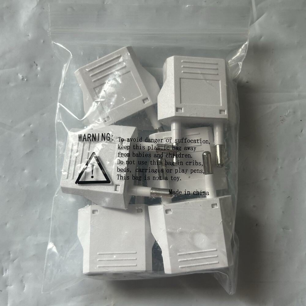 6 Pack European Type C Travel Plug Adapters - Safe, Compact & Lightweight